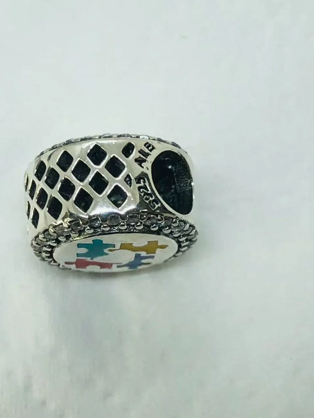 ✨ ✨Pandora Autism Awareness Puzzle Bead Charm S925 Silver with box